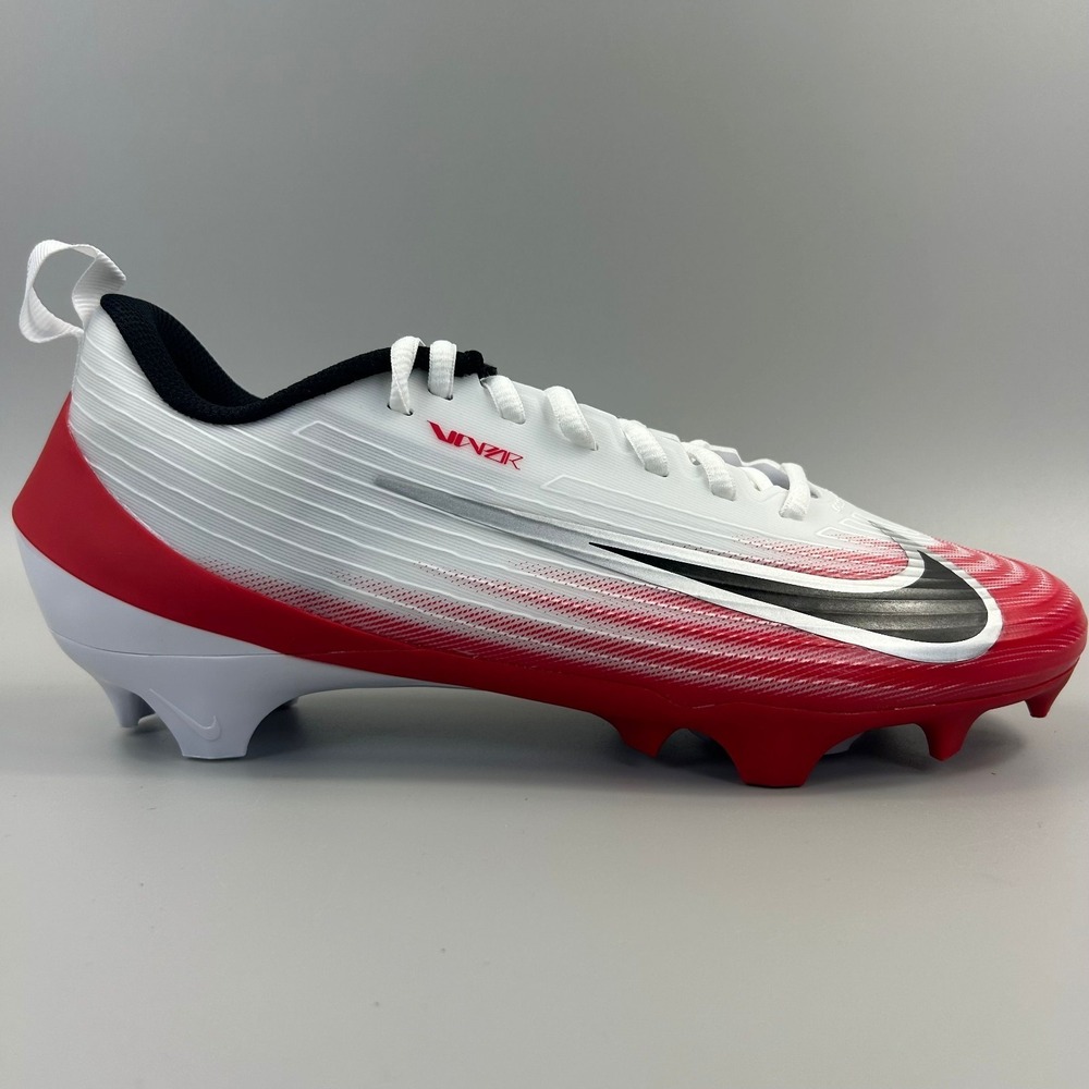 Nike Vapor Speed 3 Men Size 8.5 White Red Black Football Cleats FB3303-102 NEW